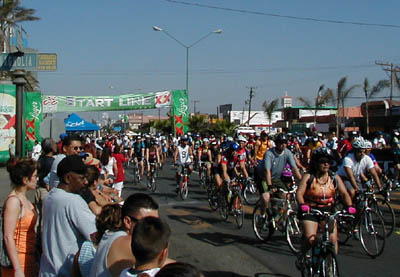 Rosarito to Ensenada bike ride - starting line