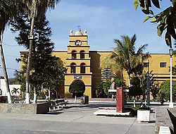 View of the church from the zocalo, Todos Santos