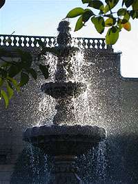 Fountain in Durango's central plaza.