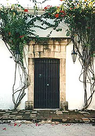 Old doorway on a colonial building